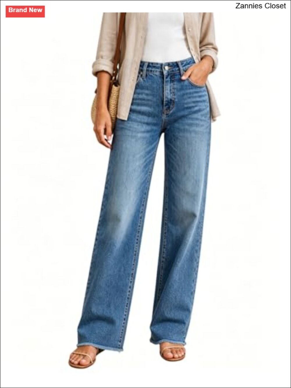 High Waisted Stretchy Straight Leg Jeans Tummy Control Pants